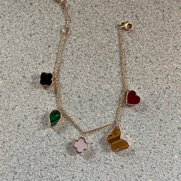 10k yellow gold Multi-Color Charm Bracelet - Picture 4 of 4